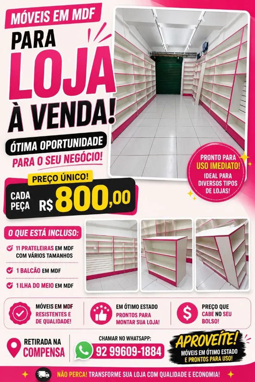 Urgente OPORTUNIDADE! MÓVEIS PARA LOJA À VENDA ? - Foto 2