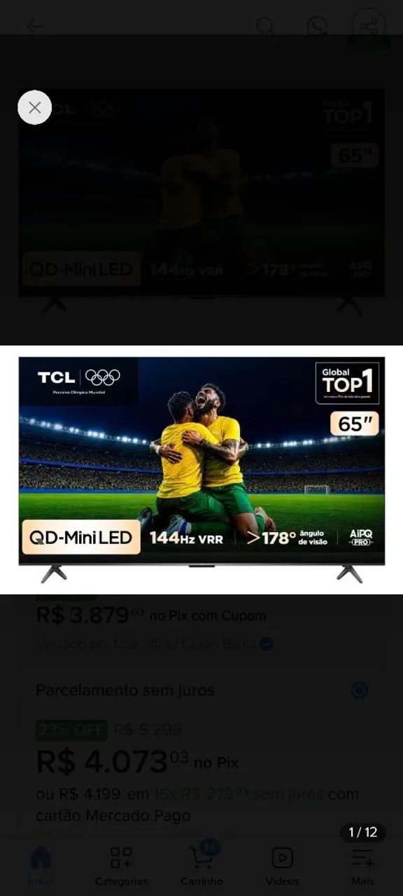 Smart Tv TCL 65 polegadas QLED 4K LACRADA COM NOTA E GARANTIA DE FÁBRICA. ZAP * - Foto 3