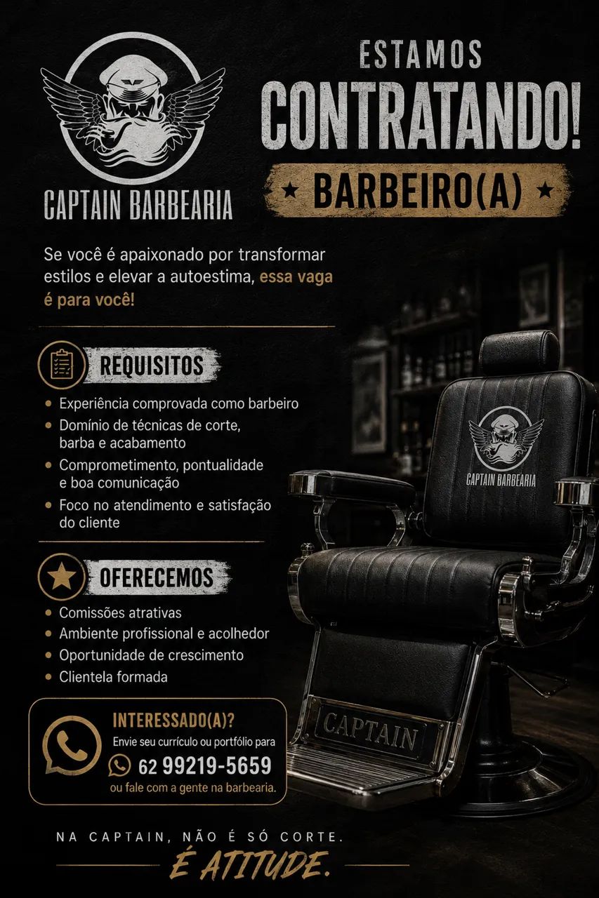 Vaga para barbeiro com experiência 