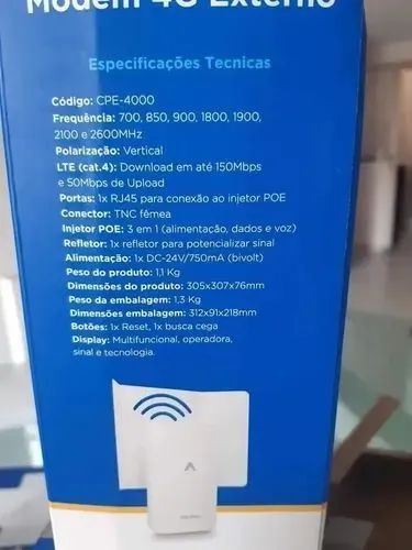 Kit internet rural 4g modem aquário completo - NOVO - Foto 3