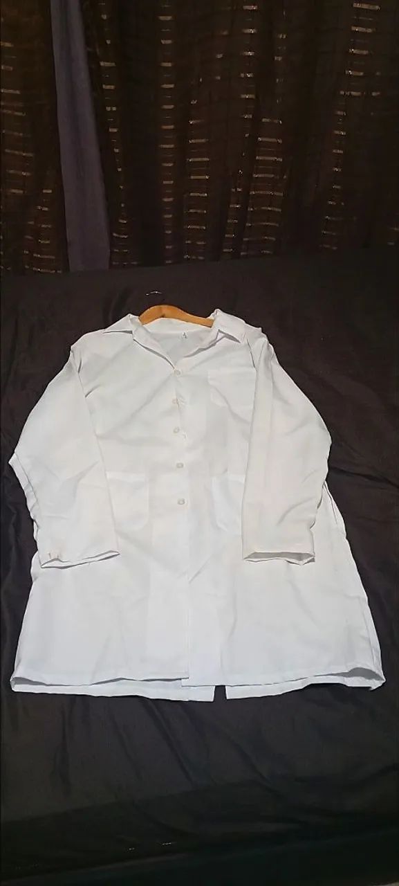 Jaleco branco manga longa