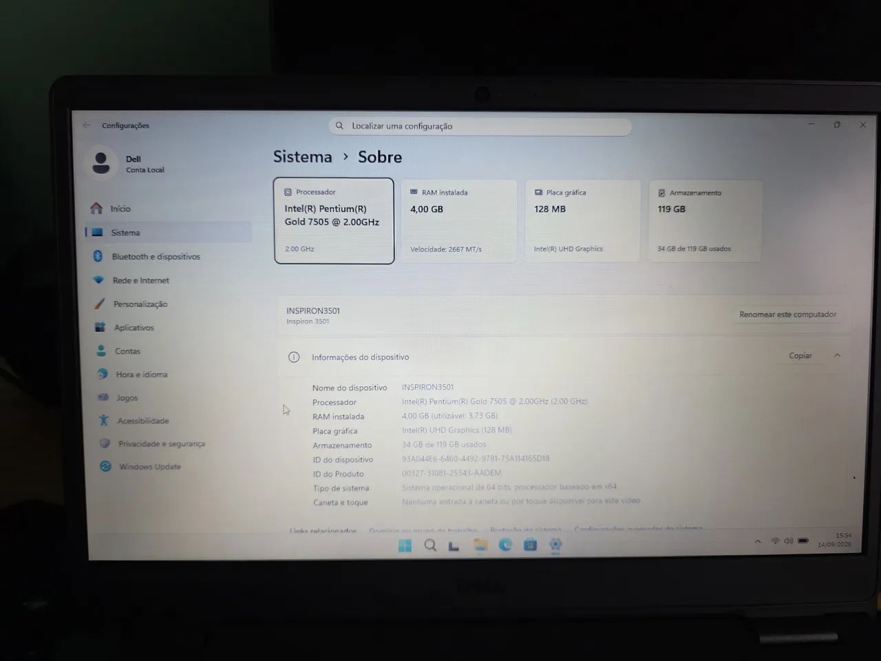 Notebook Dell Inspiron 15 3000 (3501-A10P) - Foto 2
