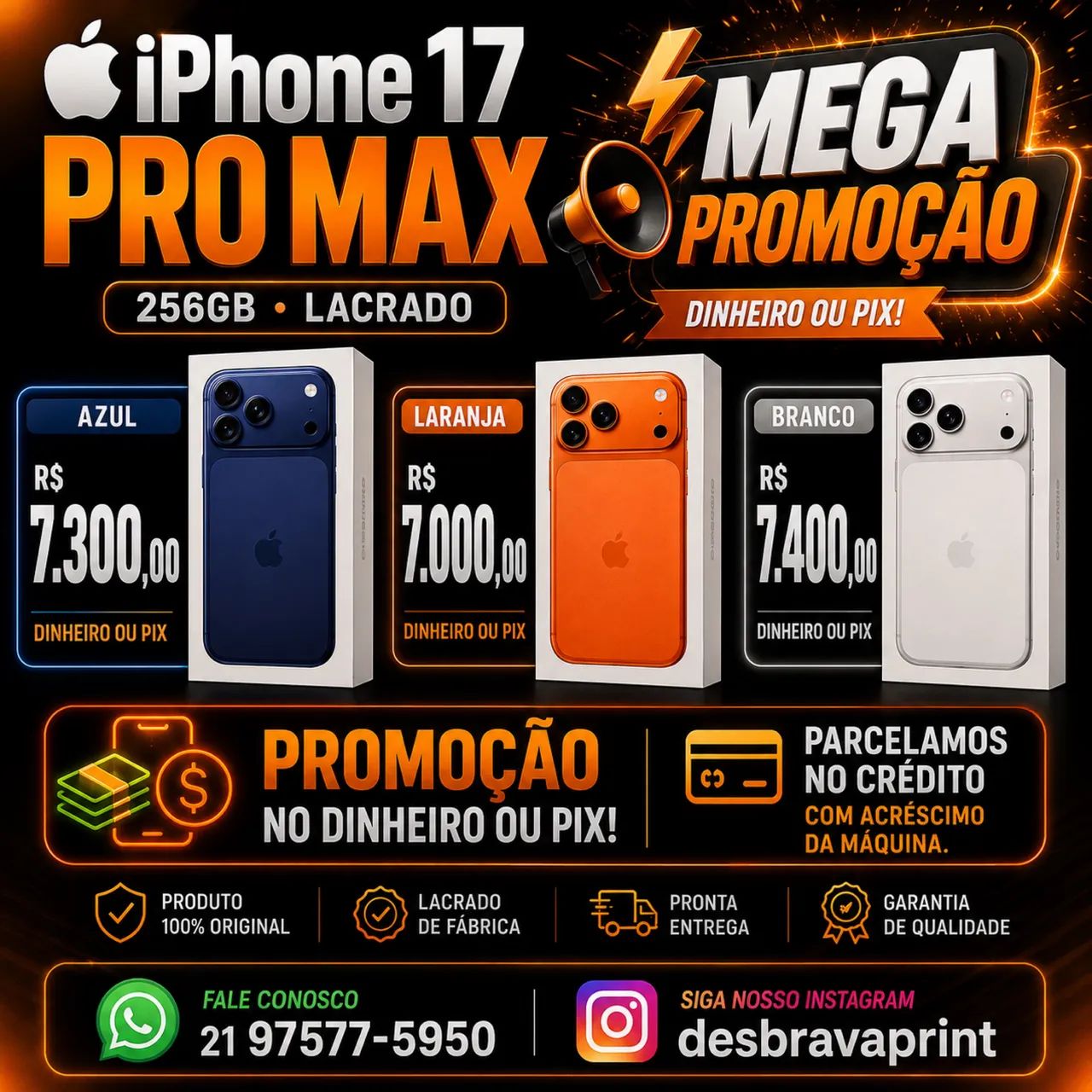 iPhone 17 pro max 256gb lacrado