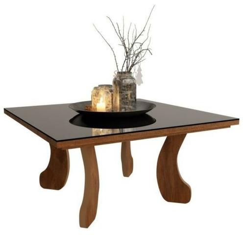 Mesa de Centro Quadrada com tampo de vidro A - Foto 2