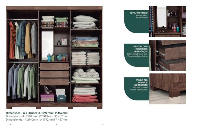Guarda roupas clara 100% mdf super desconto de 1499 por 999 a vista - Foto 2