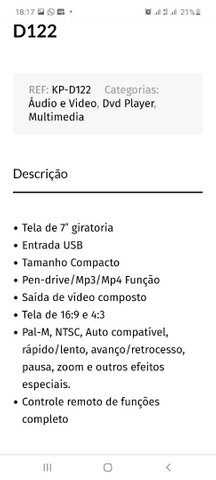 Vendo ou troco DVD Portátil R$ 250,00 - Foto 2