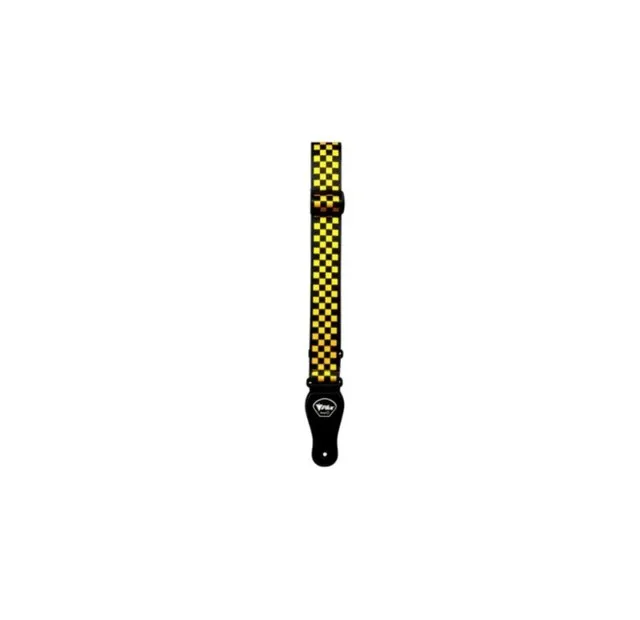CORREIA PARA GUITARRA/VIOLAO/BAIXO PHX 5 CM XADREZ AMARELA