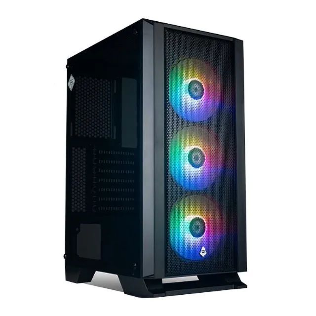 Gabinete Gamer Gamemax Panda, Mid Tower, Vidro Temperado, Black, Sem Fonte,  Com 1 Fan