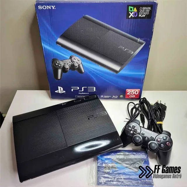 Playstation 3 Super Slim 250gb Edição Limitada Azul Lacrado 