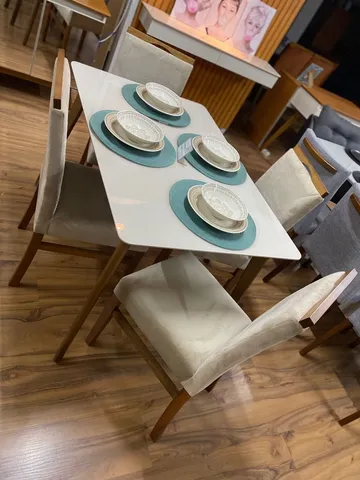 Mesa de jantar 1.20x0.80 com 4 cadeiras, pronta entrega