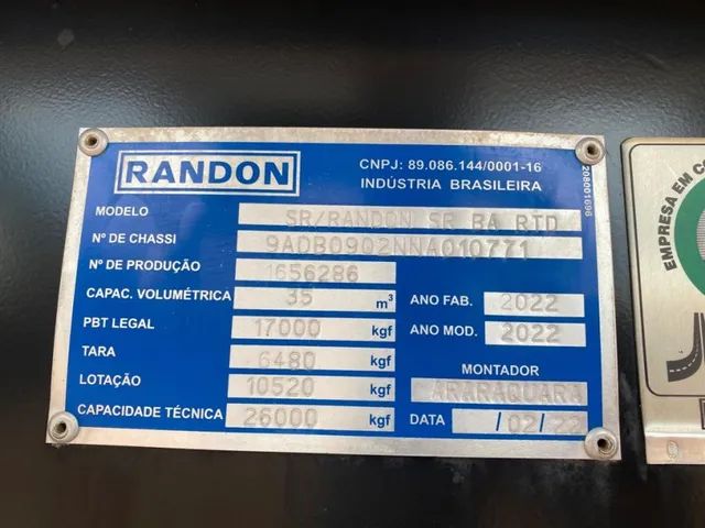 Randon SR BA 02E Rodocaçamba Basculante Outros