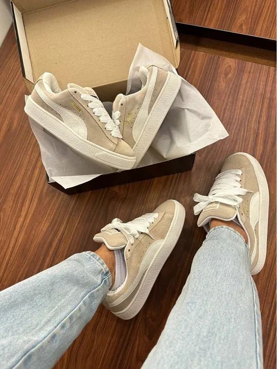 Tênis Puma Suede Feminino Bege - Foto 2