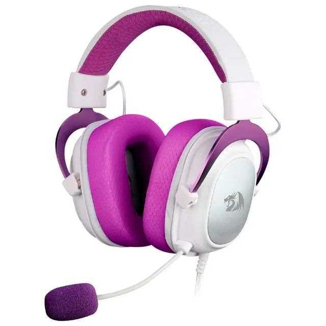 Headset Gamer Redragon Hero White/Purple P3 C/ Adaptador P2 - WZetta - Foto 3