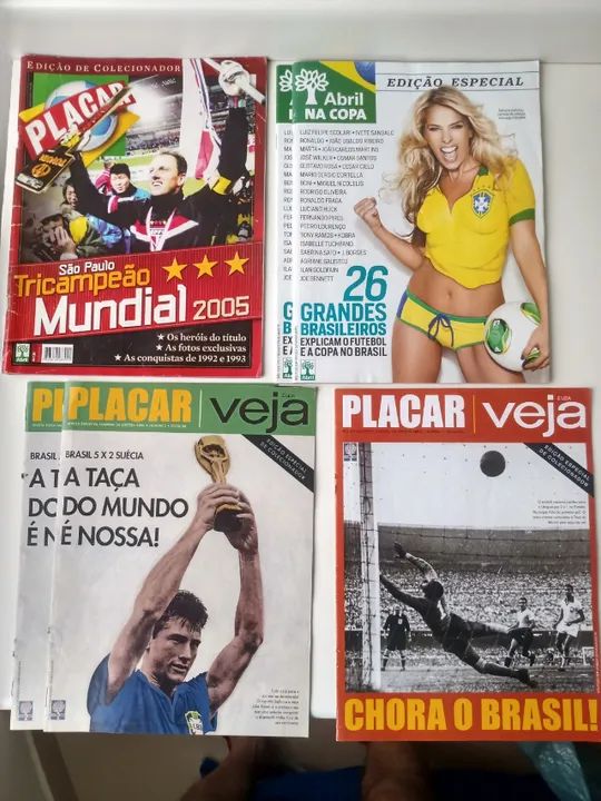Revistas Placar Edicão Especial de Colecionador Fotos raríssimas, históricas da copa de 19