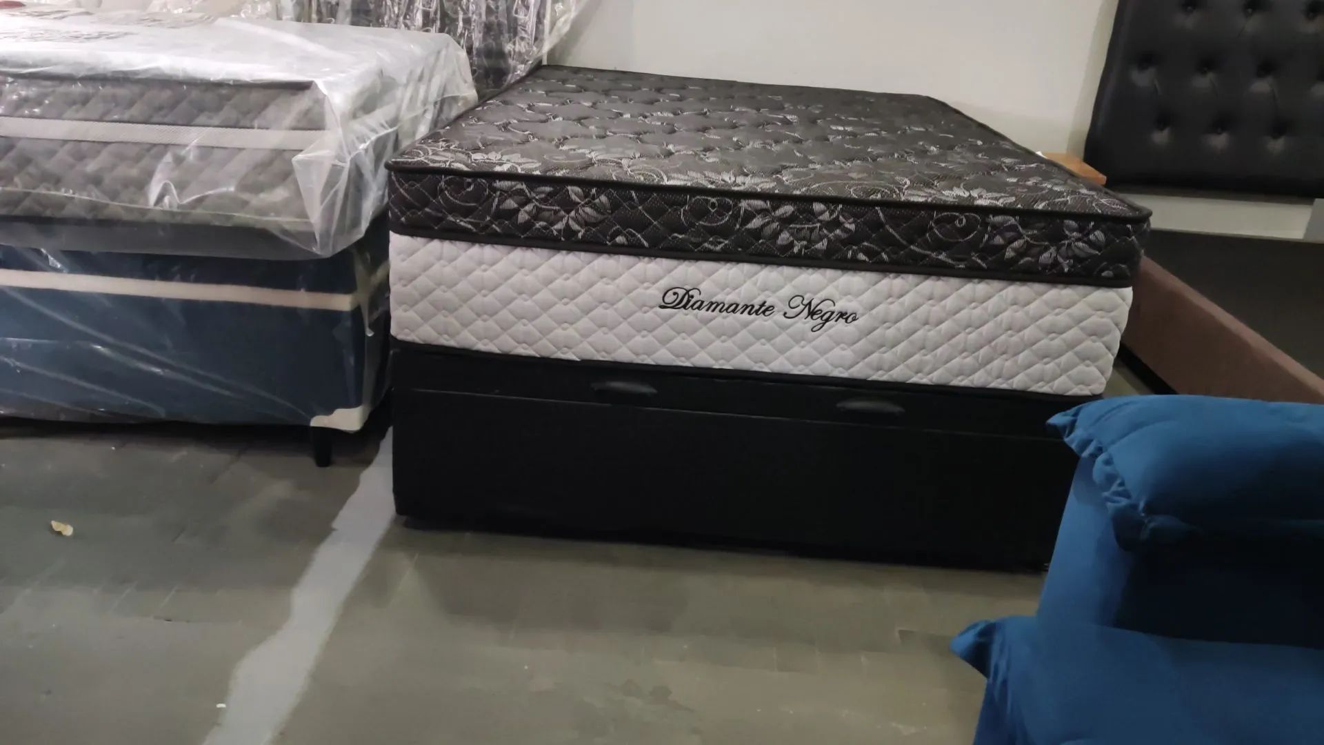 Cama Box com Baú casal + Colchão Molas ensacadasDiamante Negro 36 cm total  78 cm  - Foto 3