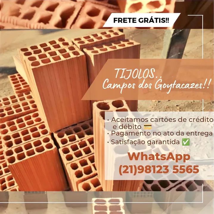 Tijolo para construção - Frete Grátis!