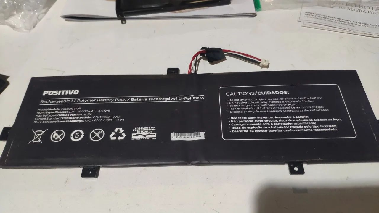 Bateria notebook positivo p3582133*2p 10000mah 4.2v