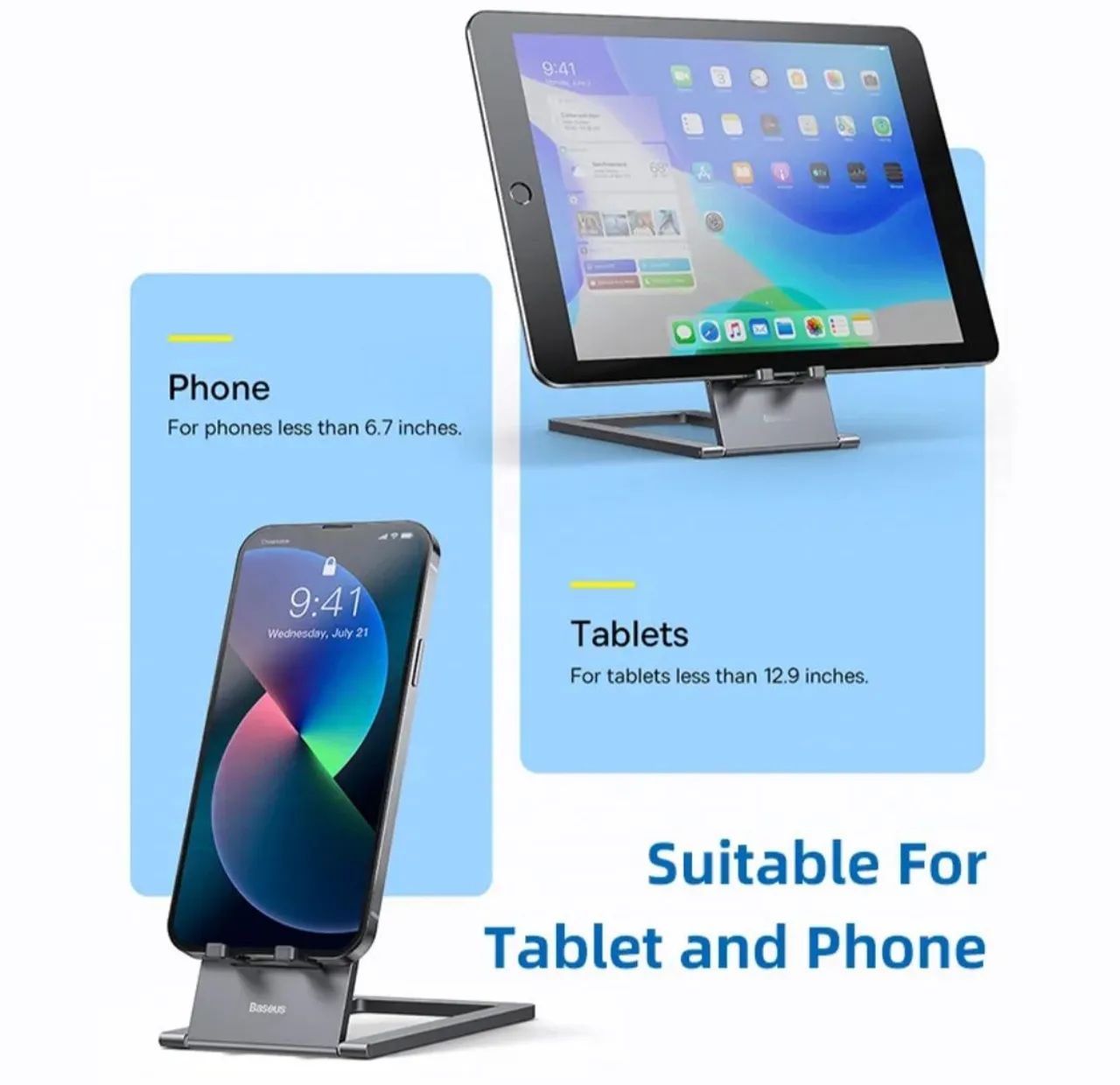 Suporte de mesa P/ celular Baseus dobrável Metal - Foto 3