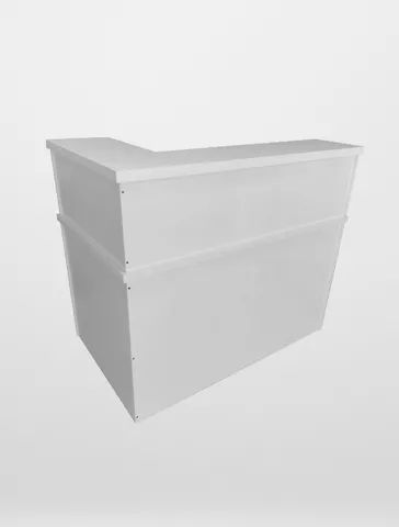 Bancada de recepção Branca em L simples tampo de 30mm