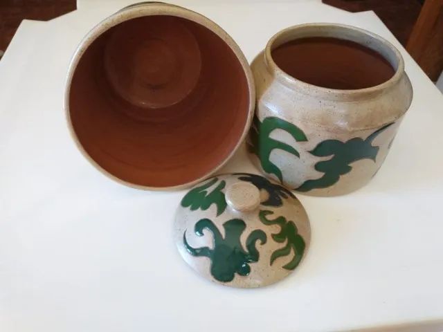 Bomboniere e cachepô, conjunto pintado à mão