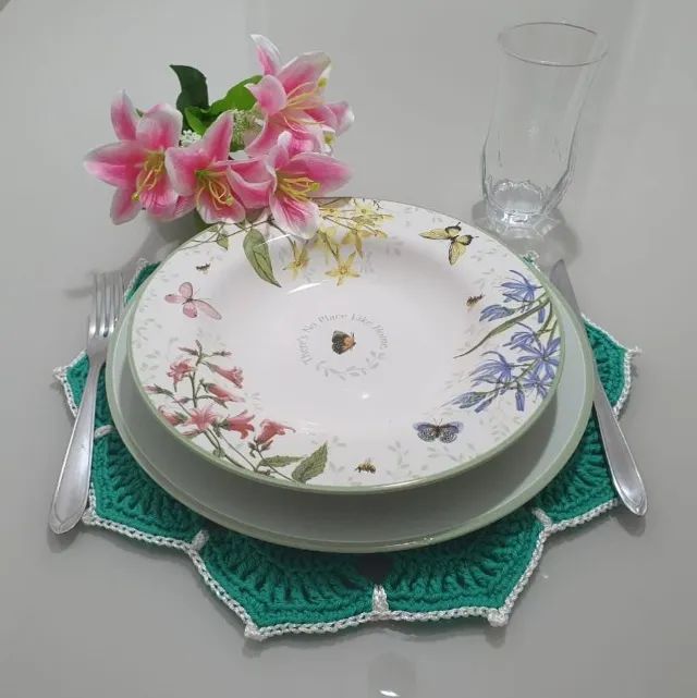 Lindo Jogo americano em crochê - 4 peças