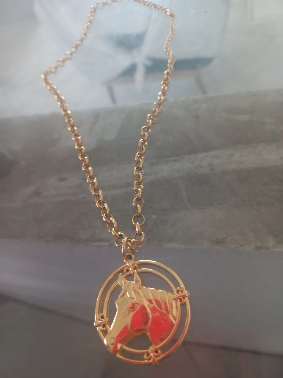 Colar de corrente com pingente de cavalo  - Foto 2