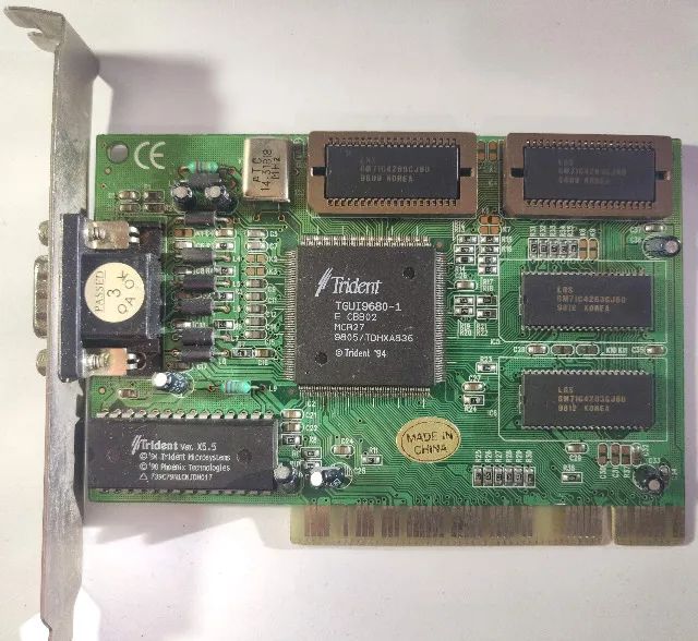  Placa de Video Antiga VGA PCI Trident TGUI9680-1 2MB Raridade