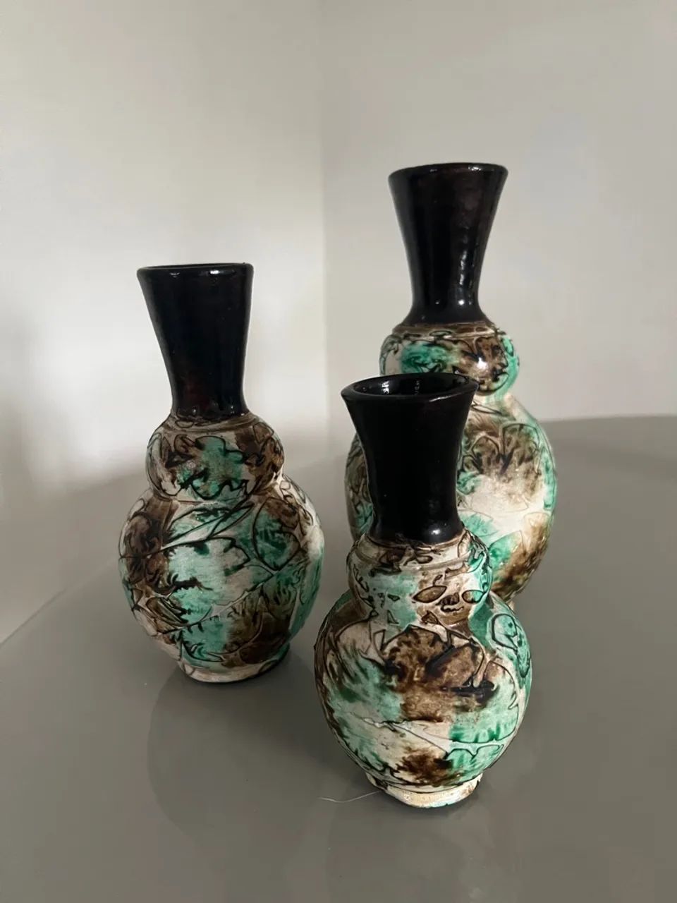Conjunto de 3 Vasos Decorativos Artesanais - Foto 3