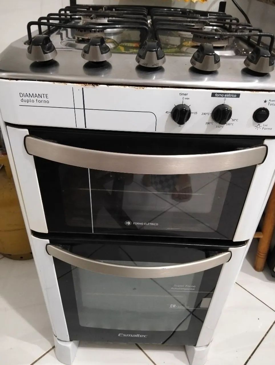 Fogão 4 bocas 2 fornos elétrico e gás 