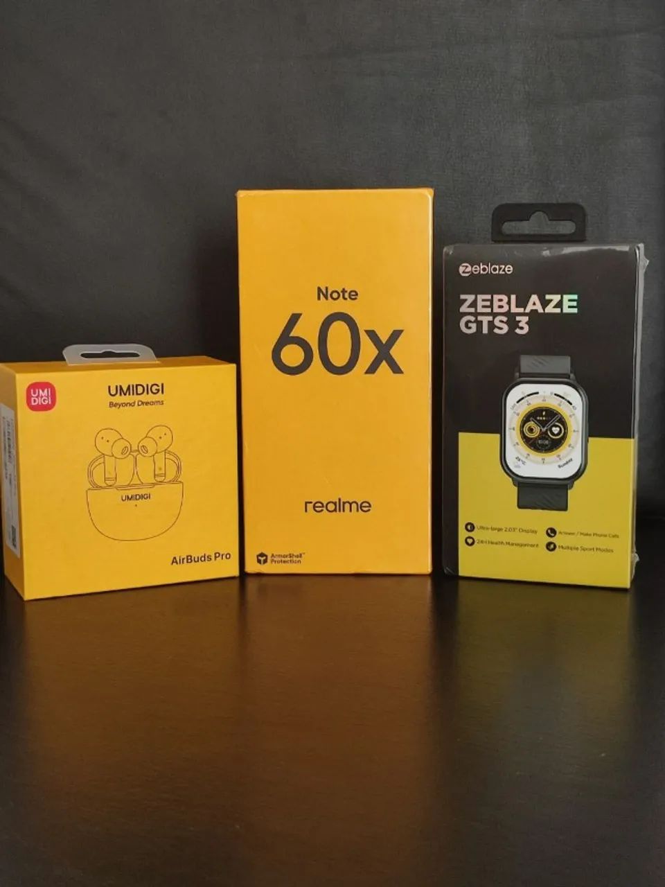 Combo Realme Note 60X, Zeblaze GTS3, Umidigi AirBuds Pro