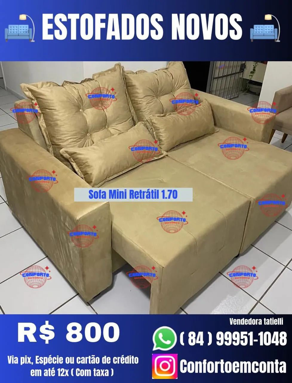 Sofá Mini Retrátil 1.50-Novo diretamente da fábrica  - Foto 4