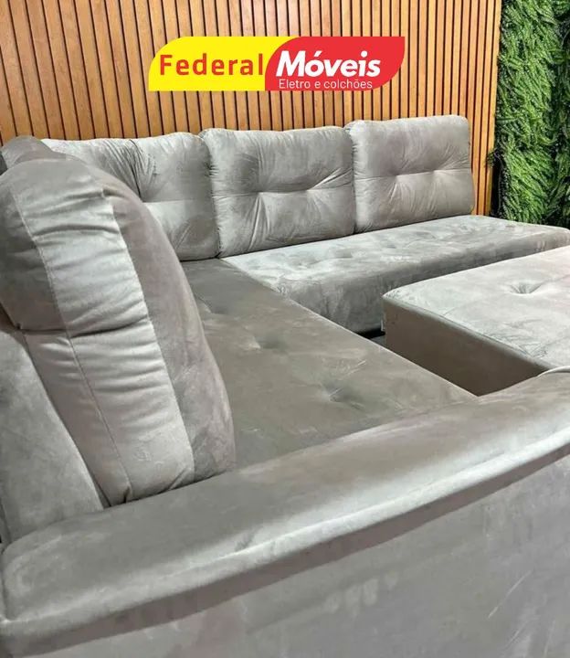 Sofá de Canto 2,95m em Veludo Novo - Oferta! - Foto 2
