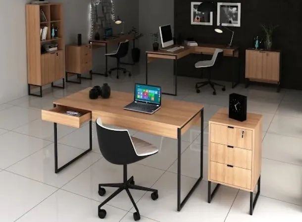 Industrial-Style Home Office Furniture Set/7 Pieces, R$3,944.55!
