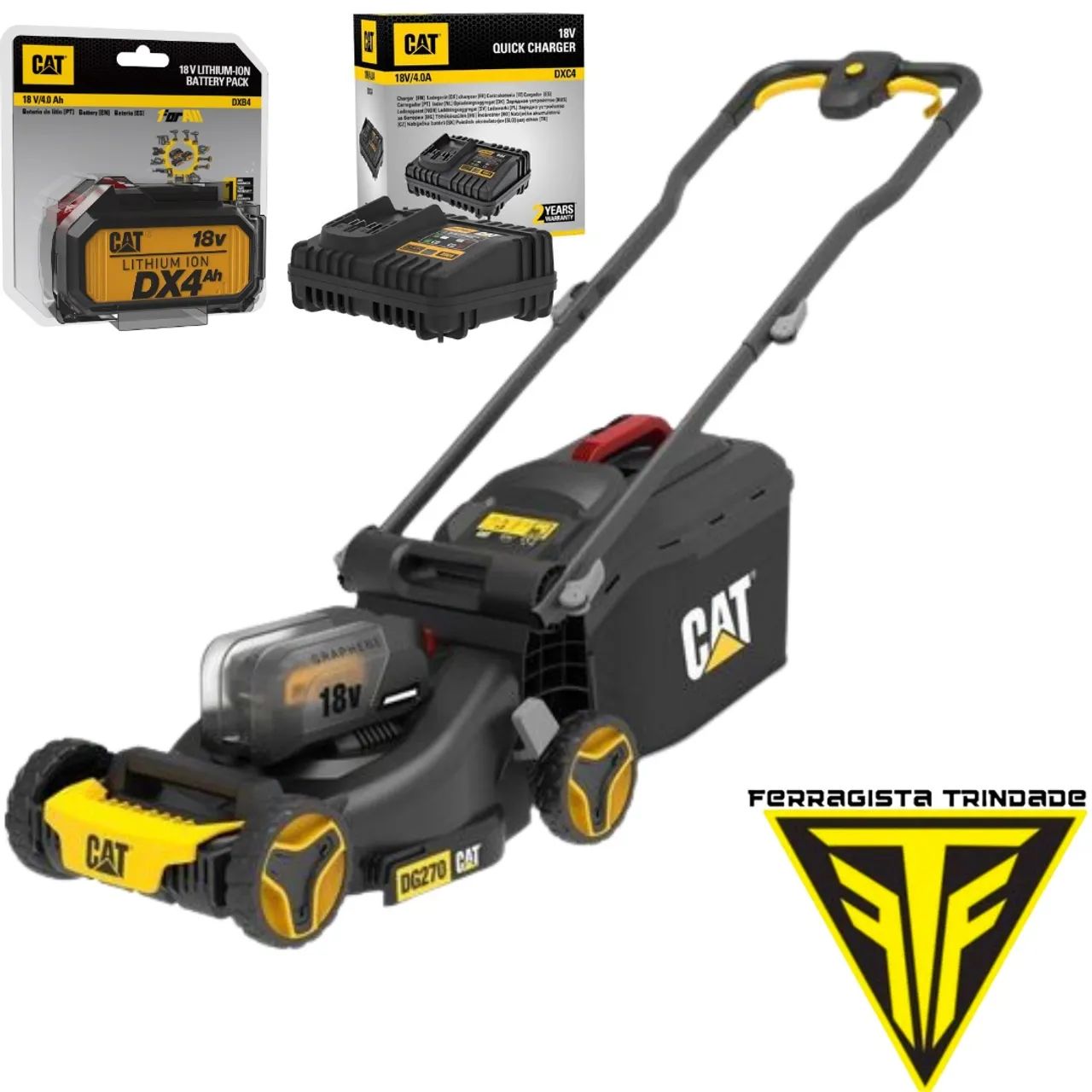 Cortador de grama Cat 18V C/ carregado e bateria 