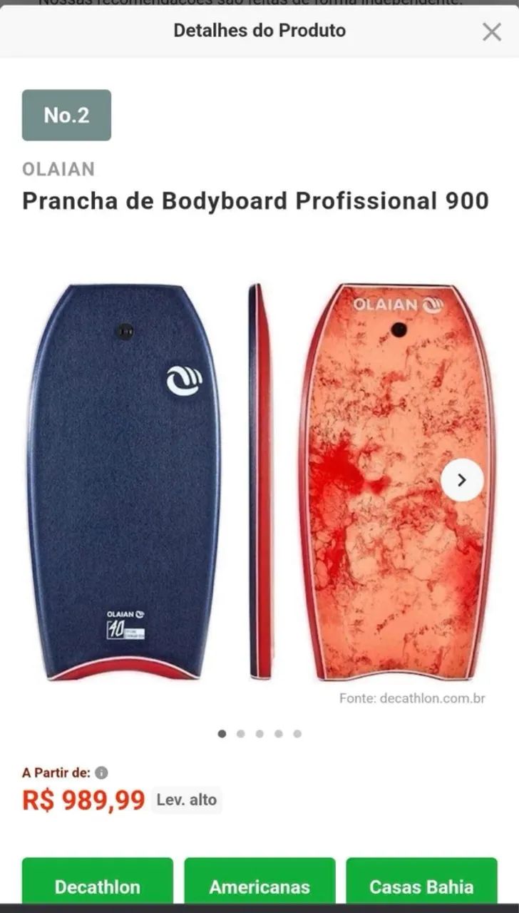 Prancha de Bodyboard Profissional OLAIAN 900