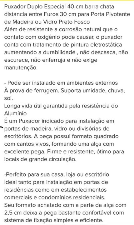 Puxador de porta de vidro preto - Foto 3