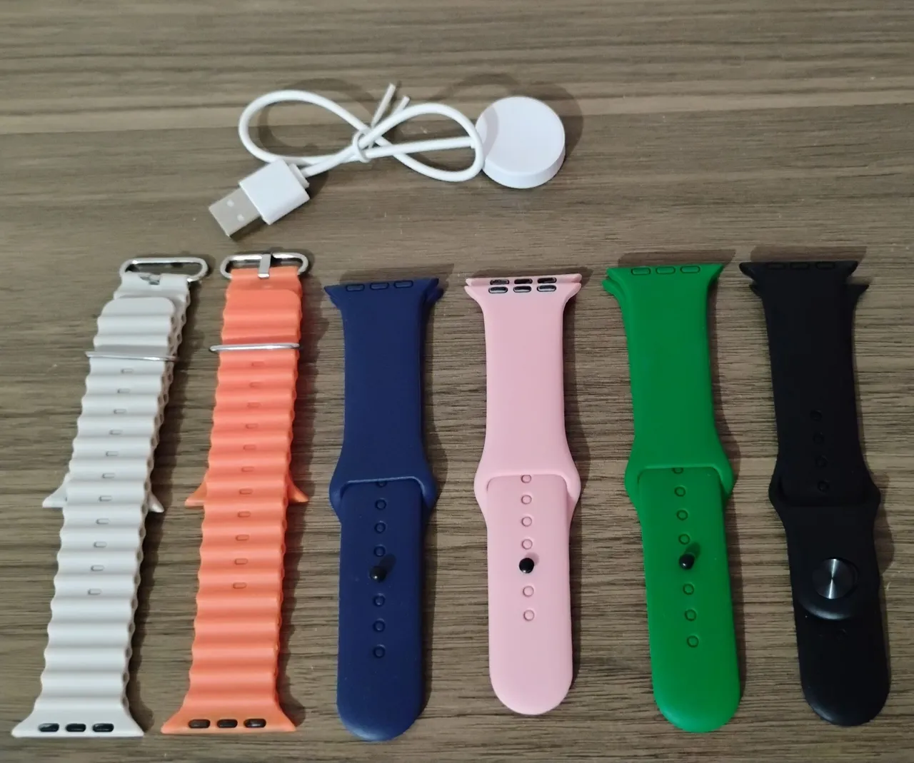 Kit de 6 Pulseiras e Carregador por indução Smartwatch