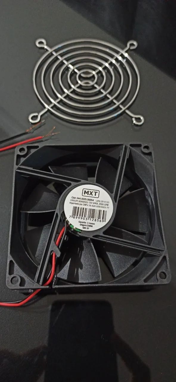 Cooler MXT 92x92x25mm 12V Sem Rolamento - Alta Ventilação e Baixo Ruído - Foto 2