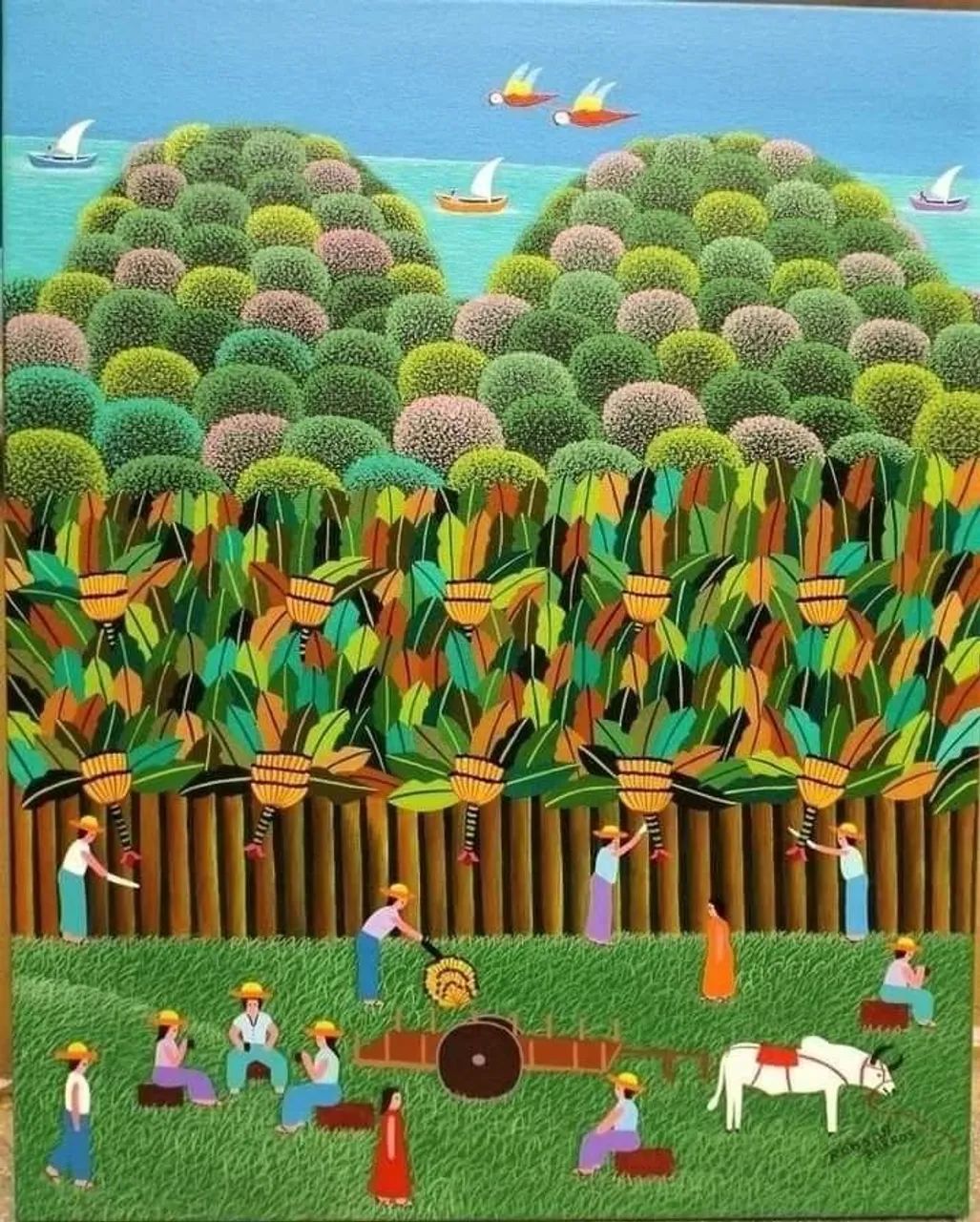 Robson barros tema colheita de banana medida 50x40 