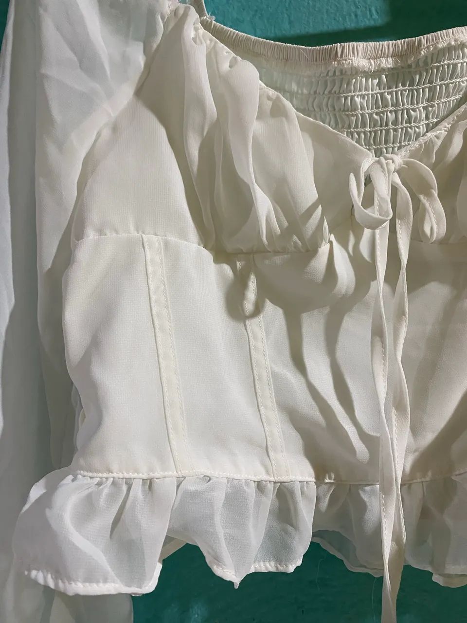 Blusa feminina nova camponesa romântico vintage - Foto 3