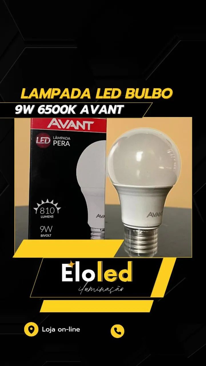 Lâmpada LED Bulbo 9W 6500K Avant