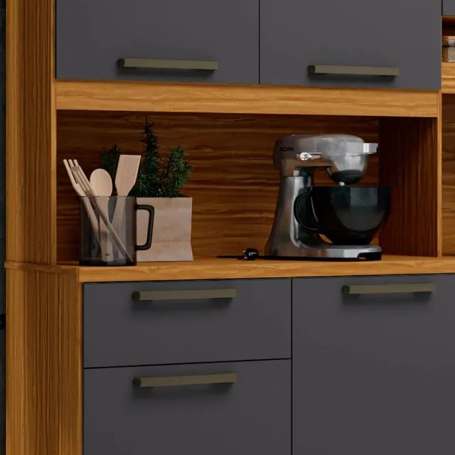 "Elegância e Durabilidade: Cozinha Compacta Cabernet Prime em MDF com Design Funcional" - Foto 2