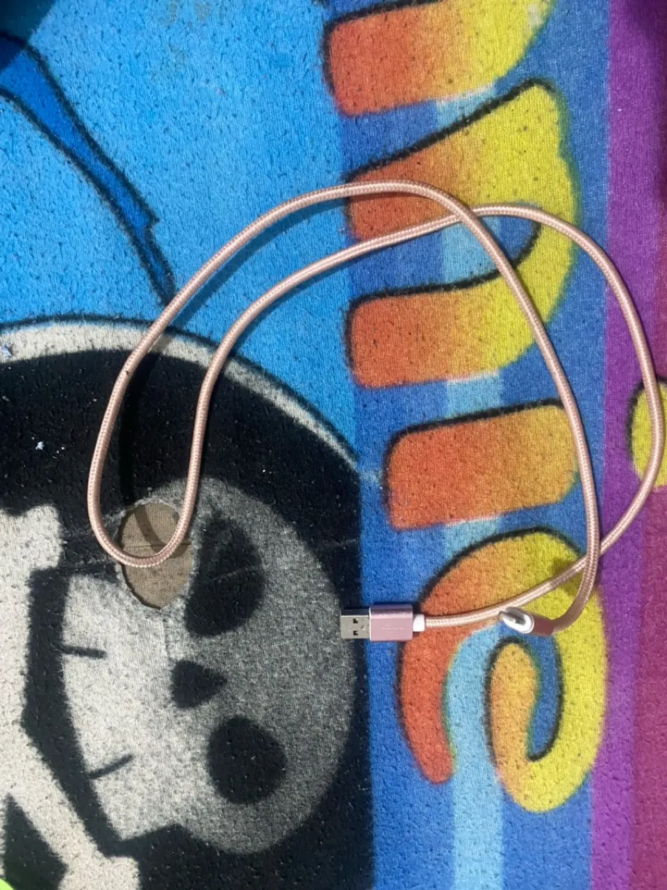 Cabo USB Rosa para Celular