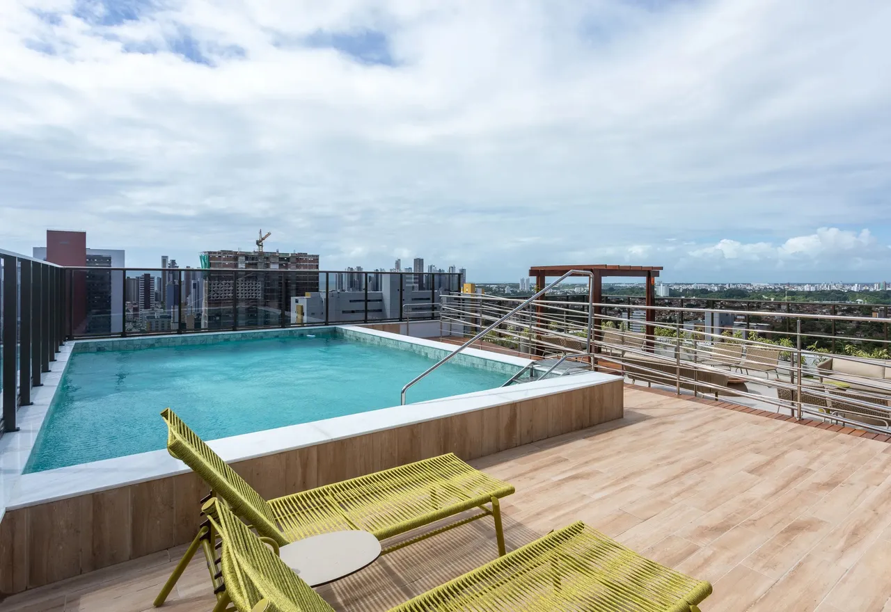 Flats/Studios em Tambauzinho, 28m² 01Qto, Sala, Cozinha, 01 Vaga / Varanda 11º Andar Sul
