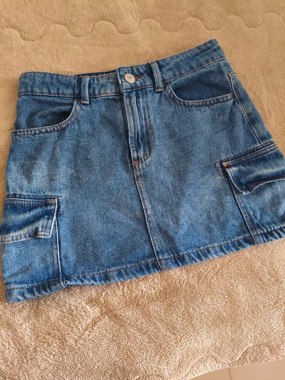 Saia Jeans Cargo Feminina