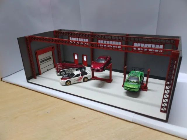 miniatura em mdf oficina de veículos escala 1/64 - Foto 4