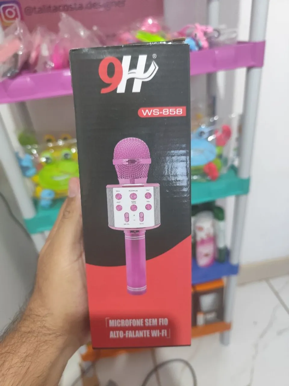 Microfone Karaokê Sem Fio 9H WS-858