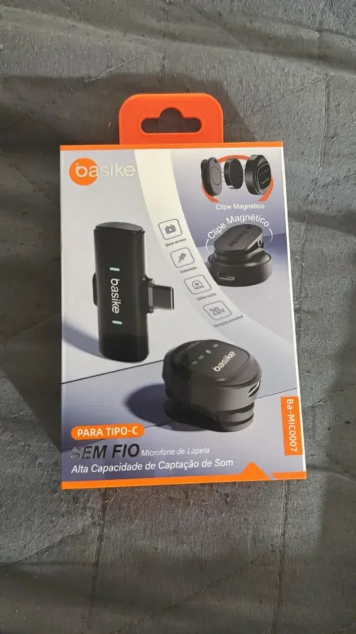 Microfone Lapela Bazik com Clipe Magnético NOVO