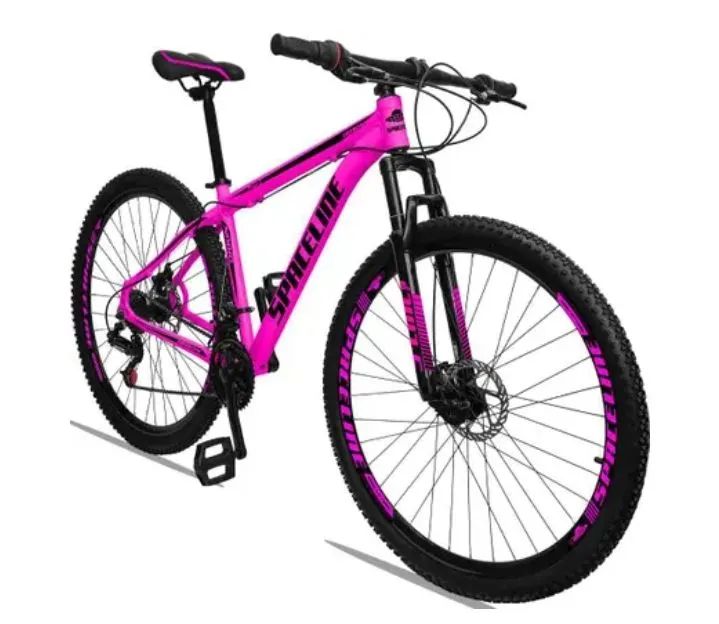 Bicicleta Mountain Bike SpaceLine Feminina Aro 29, 21 velocidades, freio a disco