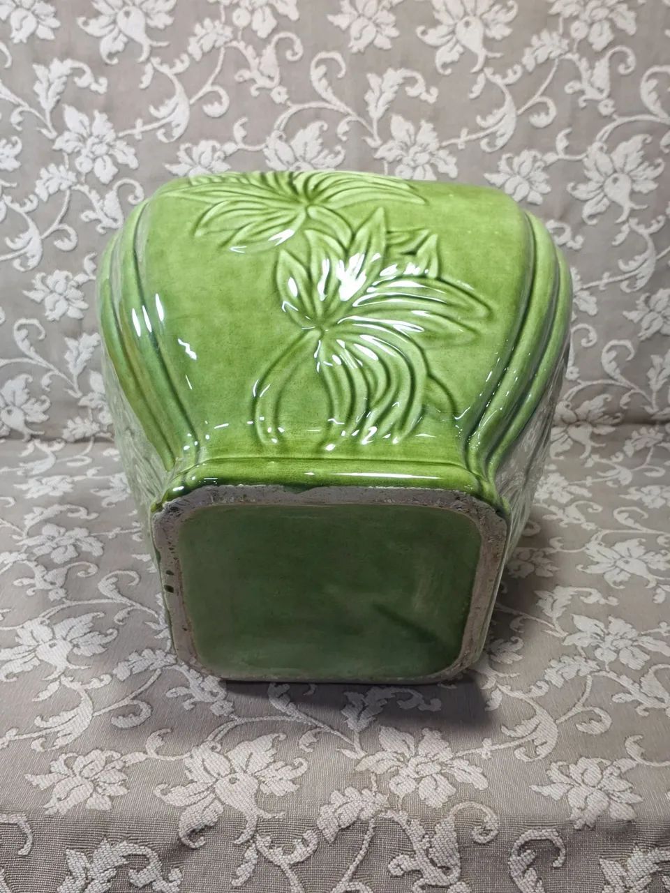 Vaso cachepot em porcelada verde - Foto 4